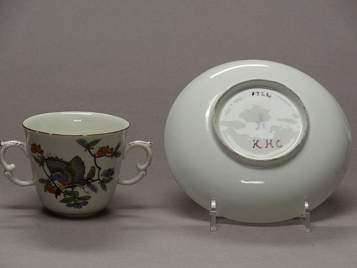 Two-Handled Cup and Saucer Slider Image 2